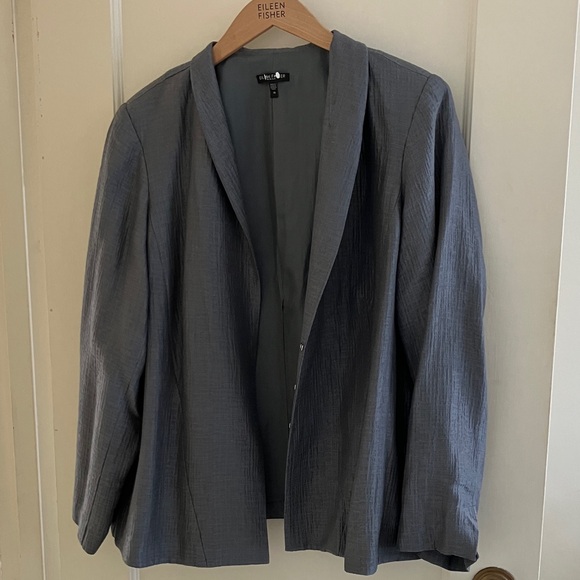Eileen Fisher Jackets & Blazers - Wonderful Eileen Fisher High Collar Silk Jacket